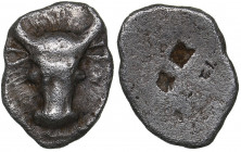 Troas - Lamponeia AR Hemibol (500-450 BC)
0.32 g. 9mm. VF/VF Facing head of a bull. / Quadripartite incuse square. Klein 316.