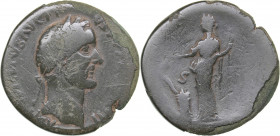 Roman Empire Æ Sestertius - Antoninus Pius (138-161 AD)
17.61 g. 32mm. VG/VG ANTONINVS AVG PIVS P P TR P COS III/ S-C. Rare!