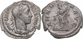 Roman Empire Denarius - Severus Alexander (222-235 AD)
2.88 g. AU/AU Mint luster. IMP C M SEV ALEXAND AVG, Bust of the Emperor in a laurel wreath. / ...