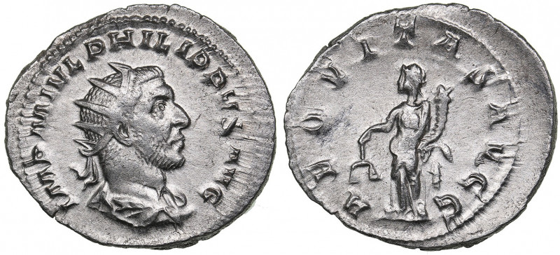 Roman Empire Antoninianus - Philip the Arab (244-249 AD)
3.44 g. 24mm. AU/AU Min...