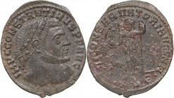 Roman Empire Æ follis - Constantine I (307-337 AD)
3.54 g. 27mm. AU/VF+ IMP C CONSTANTINVS P F AVG, Bust of emperor righ/ IOVI CONSERVATORI AVGGNN, Ju...