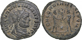 Roman Empire Radiate Æ follis - Maximianus Herculius (286-305 AD)
3.17 g. 22mm. F/F IMP C M A MAXIMIANVS AVG, Bust of emperor righ/ CONCORDIA MILITVM