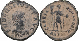 Roman Empire - Antioch Æ Follis - Honorius (393-423 AD)
4.24 g. 22mm. VF/VF IMP CM AVR VAL MAXIMIANVS PF AVG / IOV ET HERCV CONSER AVGG