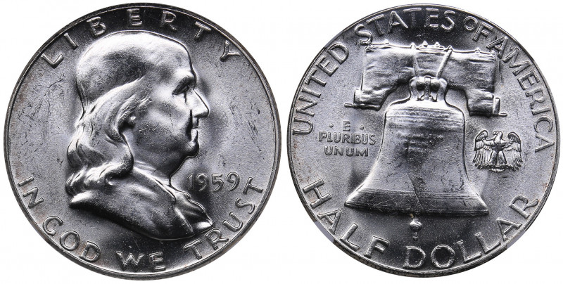 USA 1/2 dollars 1959 - NGC MS 63
Mint luster.