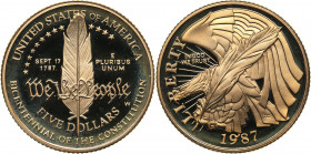 USA 5 dollars 1987
8.33 g. PROOF