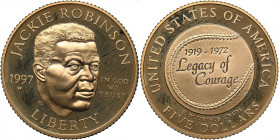 USA 5 dollars 1997 - Jackie Robinson
8.36 g. PROOF