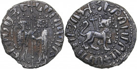 Armenia AR Half Tram - Hetoum I, with Zabel (1226-1270)
1.36 g. VF+/VF+