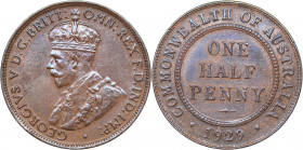 Australia 1/2 penny 1929
5.65 g. AU/AU