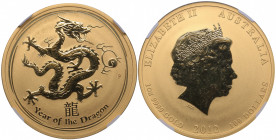 Australia 100 dollars 2012 P - Year of the Dragon NCC MS 68
KM# 1674. Minted only 3000 pc.
