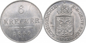 Austria 6 kreuzer 1849 A
1.90 g. XF/AU