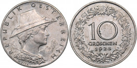 Austria 10 groschen 1925
4.45 g. UNC/UNC Mint luster. KM# 2838.