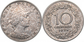Austria 10 groschen 1928
4.44 g. AU/UNC Mint luster. KM# 2838.