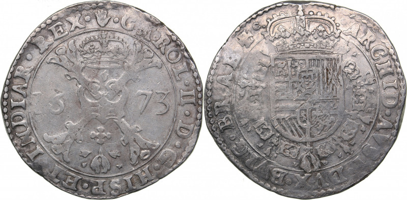 Belgia - Antwerpen Patagon 1673
27.45 g. VF/VF Karl II (1665-1700)