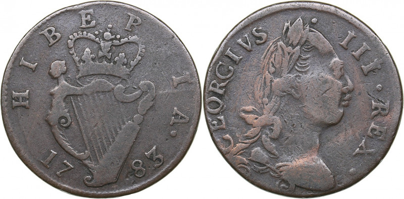 Ireland Æ counterfeit halfpenny 1783 - George III (1760-1820)
7.09 g. VF/F