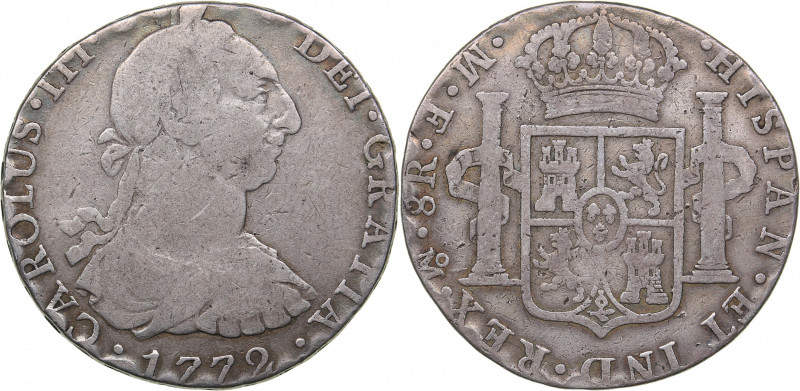 Mexico 8 reales 1772
21.15 g. VF-/VF KM# 601.1 MF (var)