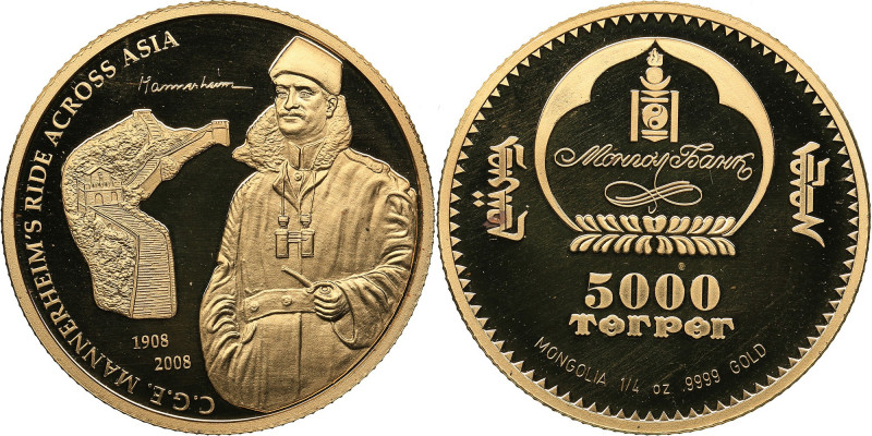 Mongolia 5000 tugrik 2008 - C.G.E. Mannerheim
7.74 g. PROOF Minted 1000 pc. Box ...