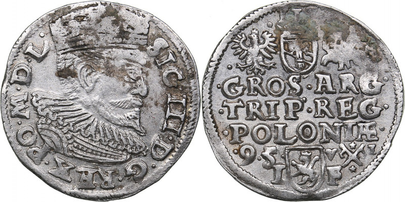 Poland - Poznan 3 grosz 1595 - Sigismund III (1587-1632)
2.19 g. AU/AU Mint lust...