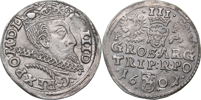 Poland - ANOMALNY 3 grosz 1601 - Sigismund III (1587-1632)
2.28 g. AU/AU Mint lu...