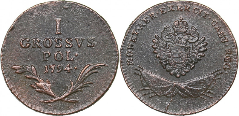 Poland Grosz 1794 - Franz I (1792-1835)
3.81 g. VF/XF