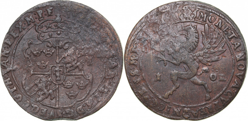 Sweden 1 öre 1628 - Gustav II Adolf (1611-1632)
26.33 g. XF/AU SM# 152a.