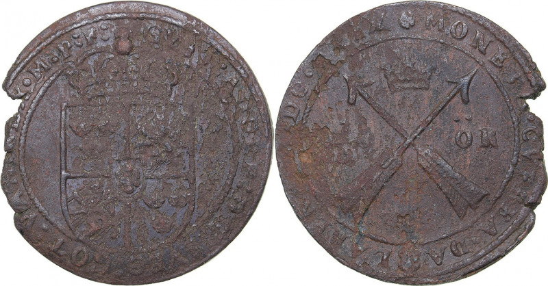 Sweden 1/2 öre 1629 - Gustav II Adolf (1611-1632)
12.88 g. F/F SM# 144.