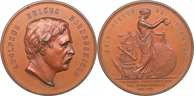 Sweden medal Adolphus Ericus Nordenskiöld
69.71 g. 56mm. AU/AU