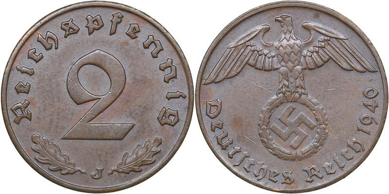 Germany 2 reichspfennig 1940 J
3.33 g. AU/XF+