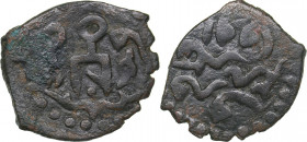 Islamic, Mongols: Jujids - Golden Horde - Bulgar AE Pulo AH665-AH679 - Mengu-Timur (1266–1280AD)
1.43 g. VF/VF
