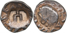 Islamic, Mongols: Jujids - Golden Horde - Saray al-Jadida AR Dirham AH761 - Khidr (1360-1361 AD)
0.60 g. AU/AU Countermark. Very rare!