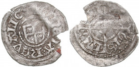 Reval pfennig ND - Wolter von Plettenberg (1494-1535)
Livonian order. 0.24 g. VF/F Haljak# 124b.