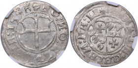 Reval Ferding 1556 - Heinrich von Galen (1551-1557) - NGC MS 64
Livonian order. Mint luster. TOP POP, only. Very rare condition. Haljak# - var.