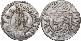 Reval - Sweden 1 öre 1623 - Gustav II Adolf (1611-1632)
1.26 g. AU/AU Haljak# 1259b.