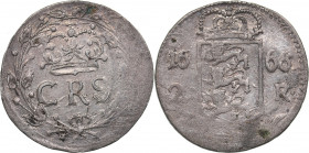 Reval 2 öre 1666 - Karl XI (1660-1697)
1.75 g. XF/AU Traces of mint luster. Haljak# 1347.