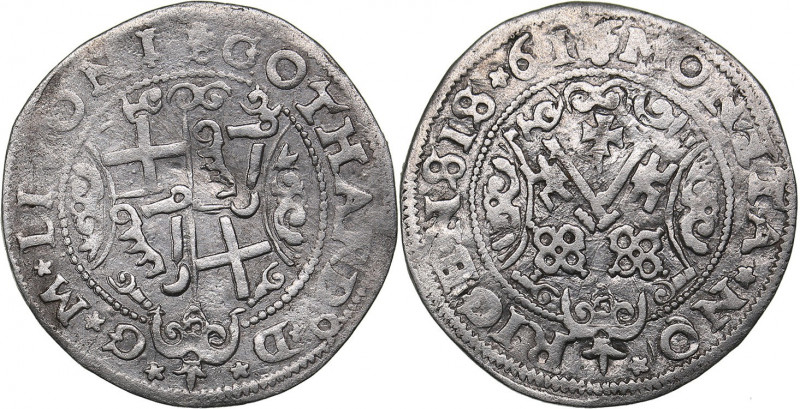 Riga Ferding 1561 - Gotthard Kettler (1559-1562)
Livonian order. 2.71 g. VF/VF H...