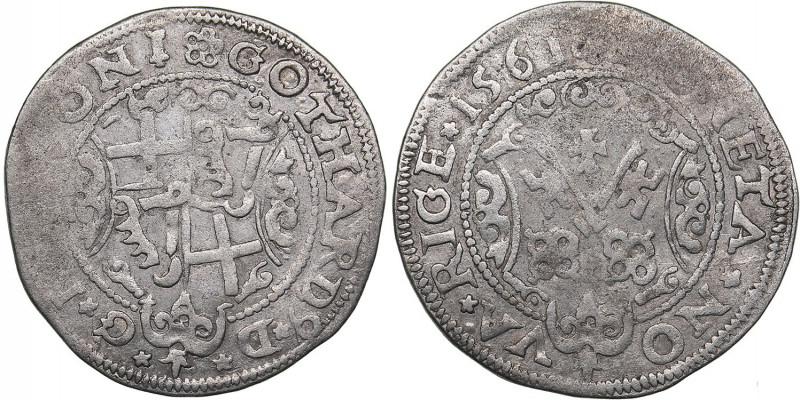 Riga Ferding 1561 - Gotthard Kettler (1559-1562)
Livonian order. 2.35 g. VF/VF H...