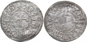 Riga schilling ND - Michael Hildebrand and Wolter von Plettenberg (1500-1509)
Archbishopric of Riga & Livonian order. 1.06 g. XF/XF Mint luster. Halja...