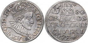 Riga 3 grosz 1588 - Sigismund III (1587-1632)
2.31 g. XF/XF In the Name of the Rulers of Poland-Lithuania in Riga. Iger R.88.1 R1