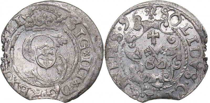 Riga - Poland solidus 1596 - Sigismund III (1587-1632)
0.99 g. AU/AU Mint luster...