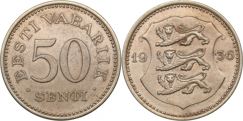 Estonia 50 senti 1936
7.57 g. XF/AU KM# 18.