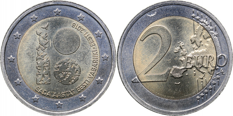 Estonia 2 euro 2018 - Mint error
8.46 g. AU/UNC Struck through grease filled die...