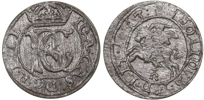 Lithuania solidus 1653 - John II Casimir Vasa (1649-1668)
0.51 g. XF/XF Mint lus...