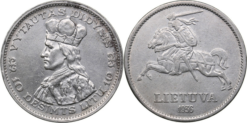 Lithuani 10 litu 1936
17.93 g. XF/XF KM# 83.