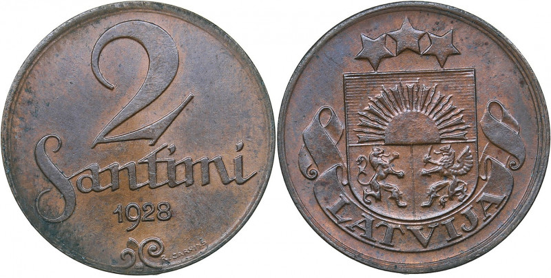 Latvia 2 santimi 1928
2.04 g. UNC/UNC Mint luster. KM# 2