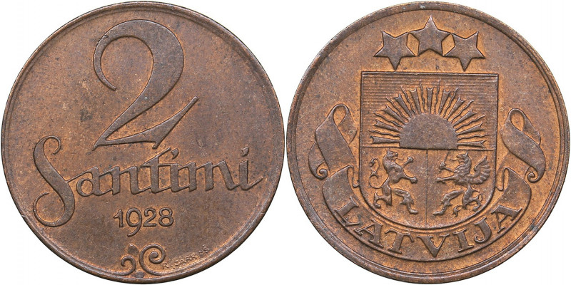 Latvia 2 santimi 1928
2.01 g. UNC/UNC Mint luster. KM# 2.