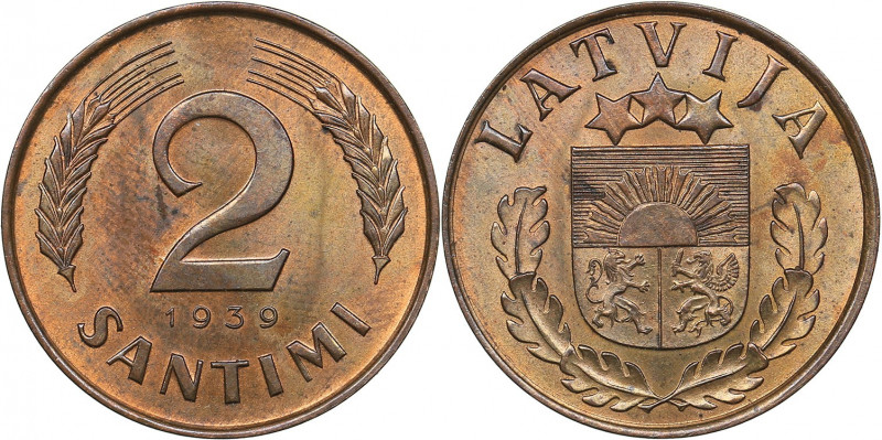 Latvia 2 santimi 1939
1.97 g. UNC/UNC KM# 11.2 Mint luster!