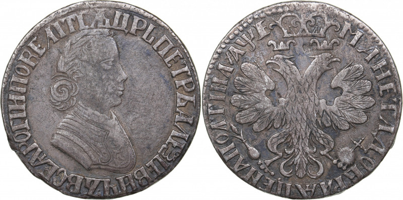 Russia Poltina 1705
13.32 g. XF/XF+ Bitkin# 545 R. Very rare! Peter I (1699-1725...