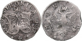 Russia - Livonia & Estonia 4 kopecks 1757
0.91 g. VF/VF Bitkin# 641. Rare! Elizabeth (1741-1762)