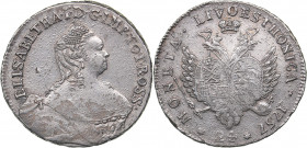 Russia - Livonia & Estonia 24 kopecks 1757
6.76 g. AU/AU Corrosion. Traces of mint luster. Bitkin# 636. Rare! Elizabeth (1741-1762)