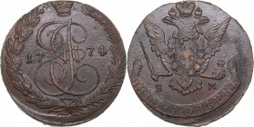 Russia 5 kopecks 1774 ЕМ
44.76 g. AU/AU Bitkin# 623a. Catherine II (1762-1796)