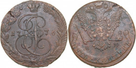 Russia 5 kopecks 1776 ЕМ
47.87 g. AU/AU Very rare condition! Bitkin# 625. Catherine II (1762-1796)